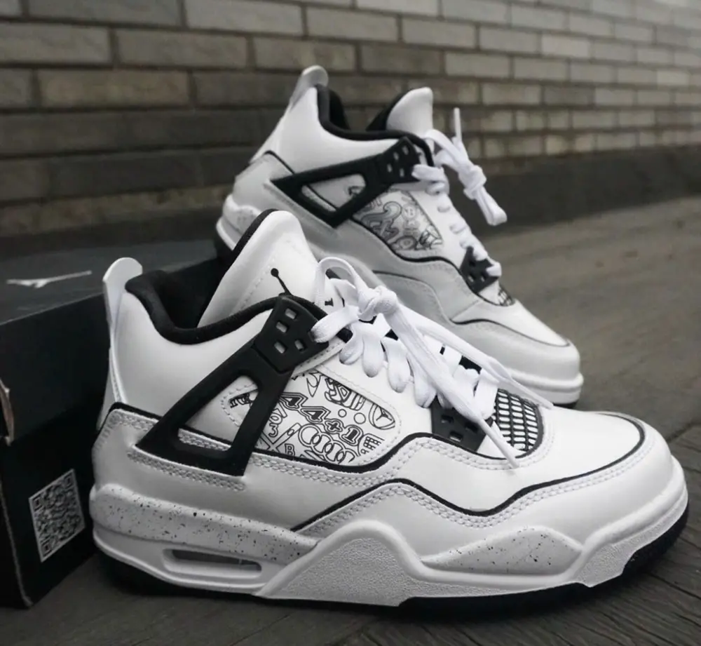 Giày Nike Air Jordan 4 Retro GS 'DIY' DC4101-100 - Ảnh 5