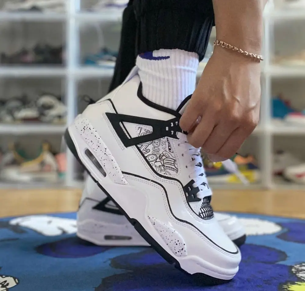 Giày Nike Air Jordan 4 Retro GS 'DIY' DC4101-100 - Ảnh 4
