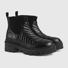 Giày Gucci Women's Matelassé Chelsea Boot 643958-DH7D0-1000 - Ảnh 4