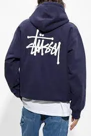 Áo Basic Hoodie Stussy 'Navy' 1924762-NAVY - Ảnh 3