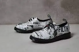Giày Dr.Martens 1461 Sex Pistols Leather Printed Oxford 'Black White' 25928009 - Ảnh 3