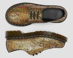 Giày Dr.Martens 1461 Metallic Leather Oxford 'Gold' 25729710 - Ảnh 3