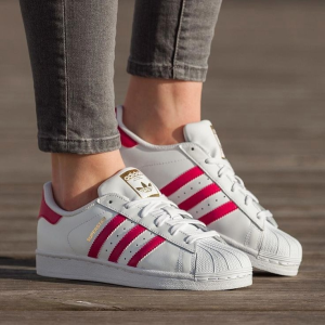 Alternative view of Giày Adidas Superstar J 'White Pink Buzz' B23644