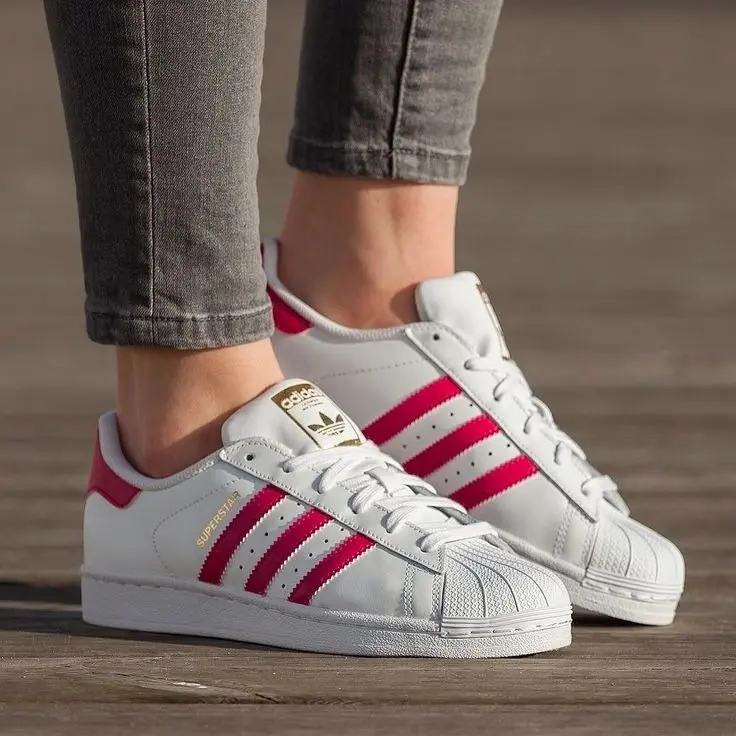 Alternative view of Giày Adidas Superstar J 'White Pink Buzz' B23644