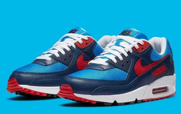 Giày Nike Air Max 90 'Photo Blue University Red' CT1687-400 - Ảnh 3