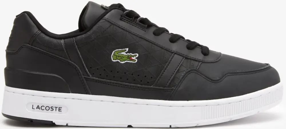 Giày Lacoste T-Clip Leather Trainers 'Black White' 44SMA0094-312