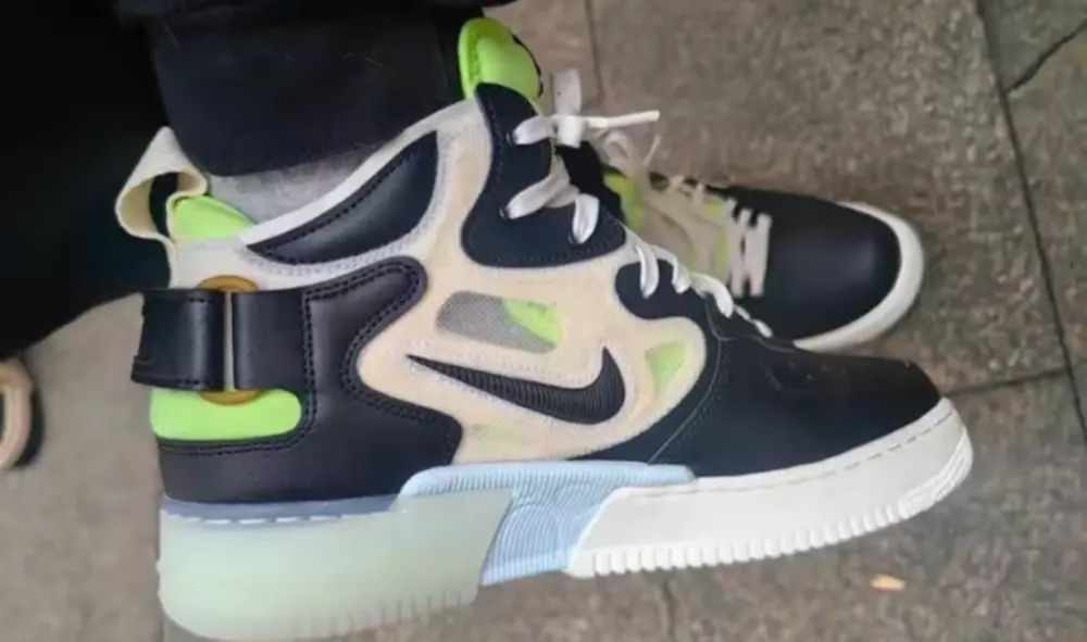 Giày Nike Air Force 1 Mid React 'Black Neon' DQ1872-100 - Ảnh 4