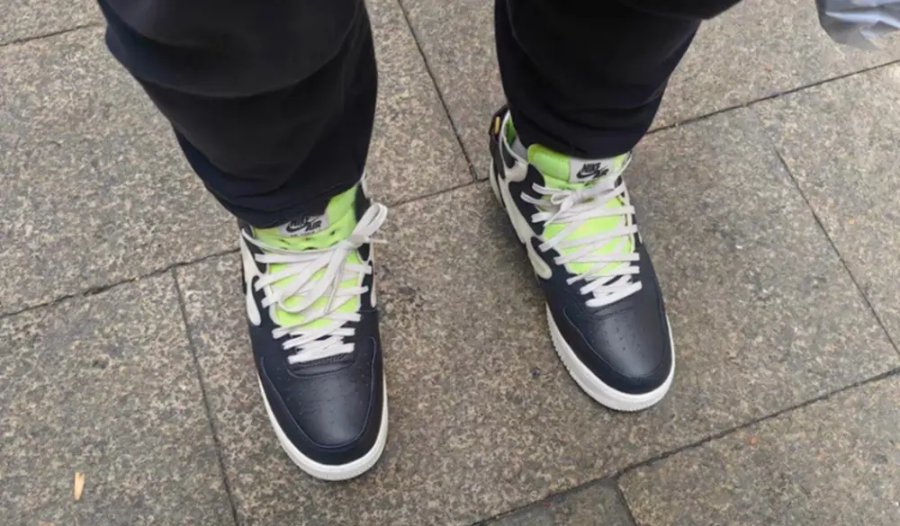 Giày Nike Air Force 1 Mid React 'Black Neon' DQ1872-100 - Ảnh 5