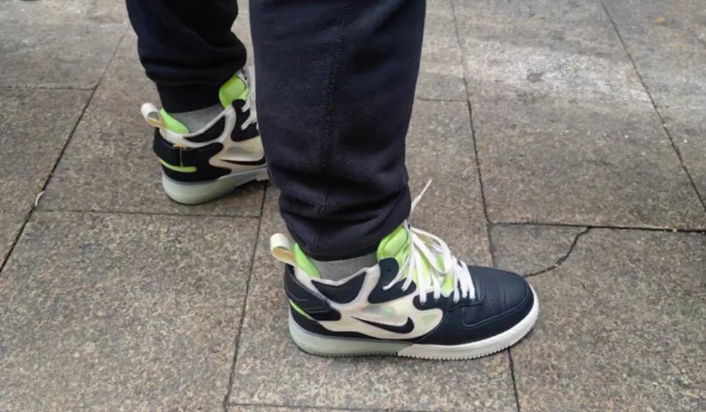Giày Nike Air Force 1 Mid React 'Black Neon' DQ1872-100 - Ảnh 6