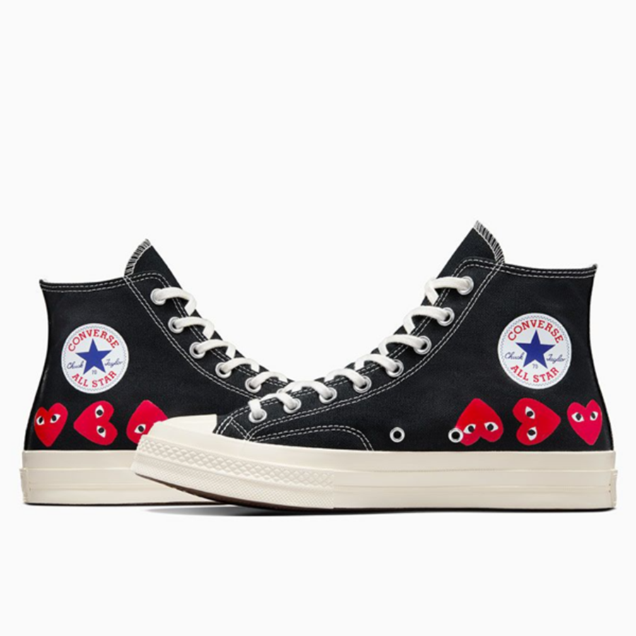 Giày Converse x Play Comme des Garçons ‘Black’ A08147C - Ảnh 4
