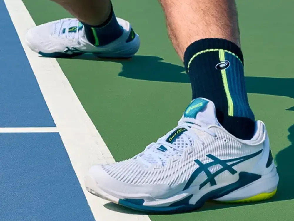 Alternative view of Giày Asics Court FF 3 ' White Gris Blue' 1041A370-101