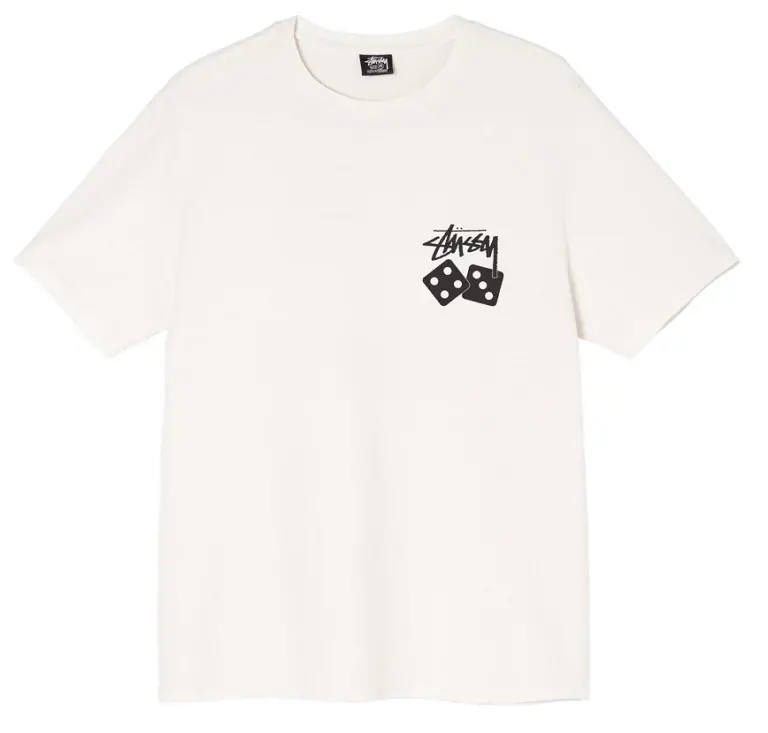Áo Stussy Dice Pigment Dyed Tee Cream - Ảnh 3