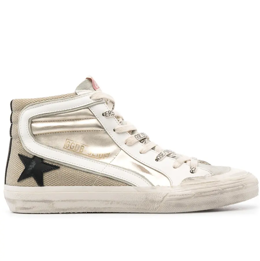 Giày Golden Goose Slide leather Gold-Tone/Light Grey GWF00286-F004708-82339