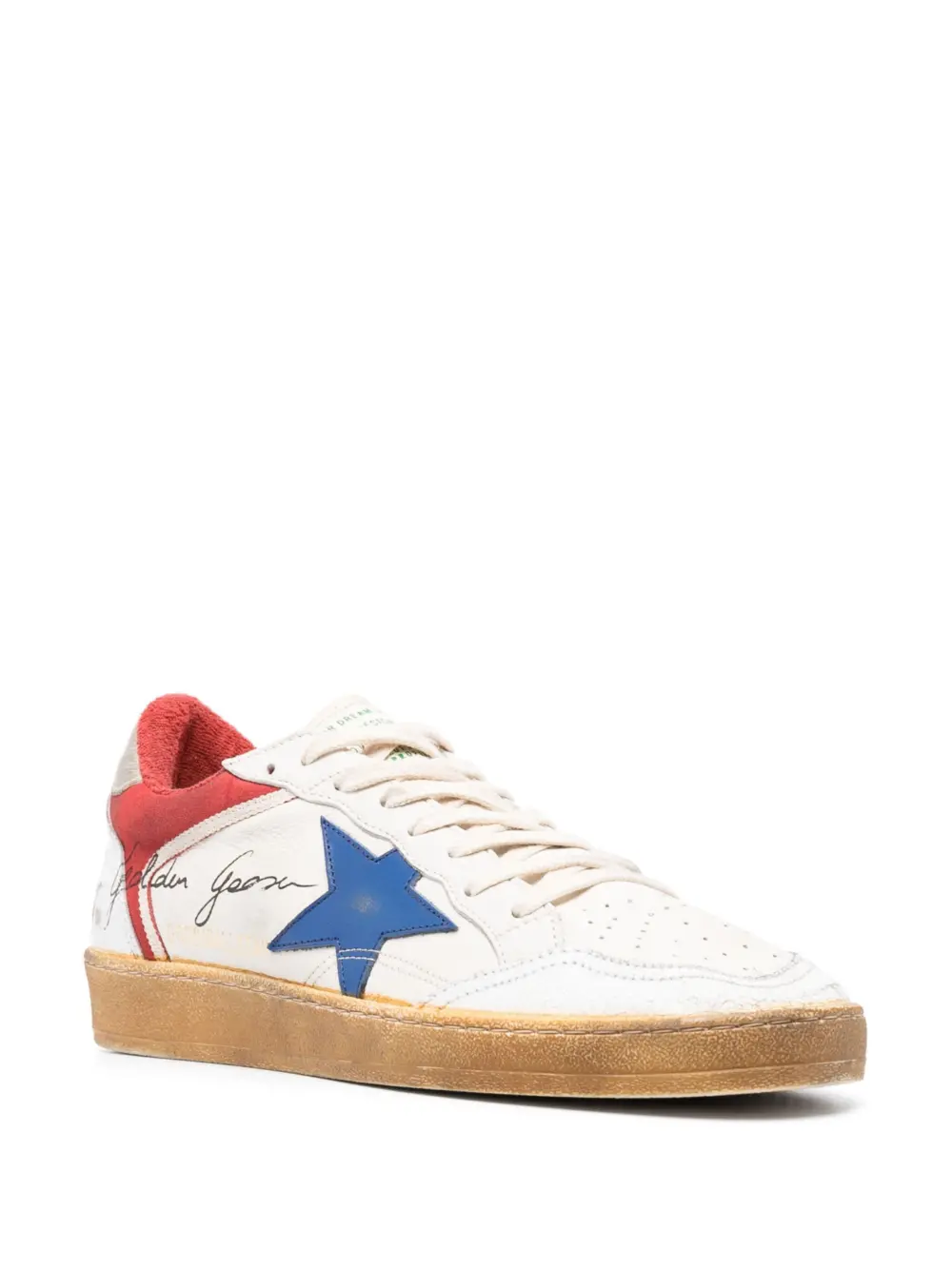 Giày Golden Goose Ball Star Leather White/Blue/Red GMF00327-F004747-10281 - Ảnh 3