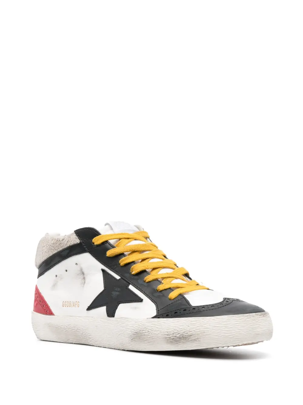 Giày Golden Goose Mid-Star Leather White/Black/Yellow GMF00123-F004394-82256 - Ảnh 3