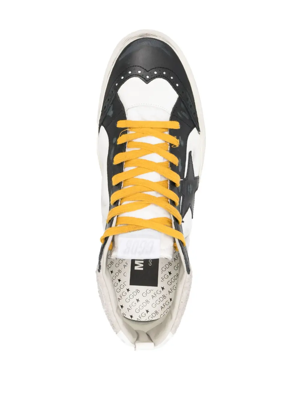 Alternative view of Giày Golden Goose Mid-Star Leather White/Black/Yellow GMF00123-F004394-82256