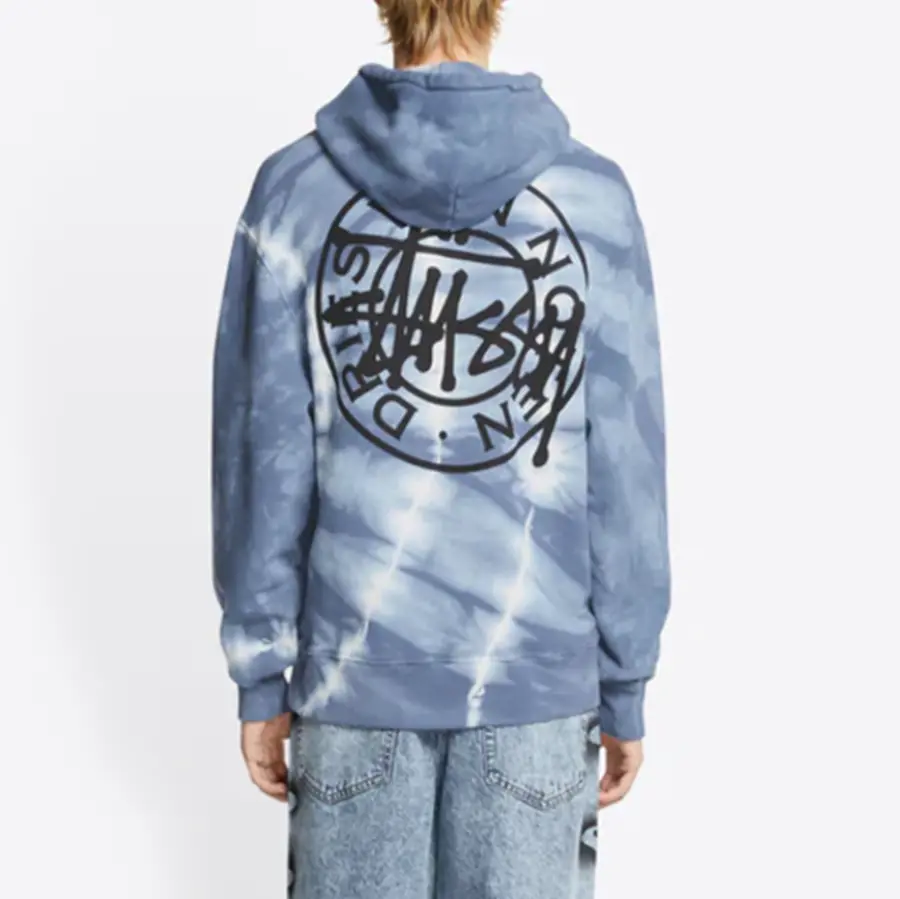 Áo Stussy x Dries Van Noten Tie Dye Hoodie ‘Blue’ - Ảnh 4