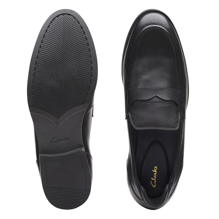 Giày Clarks Bradish Ease 'Black Leather' 261691747 - Ảnh 3