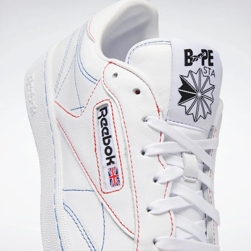 Giày Reebok x Bape Club C 85 'White' Q47367 - Ảnh 2