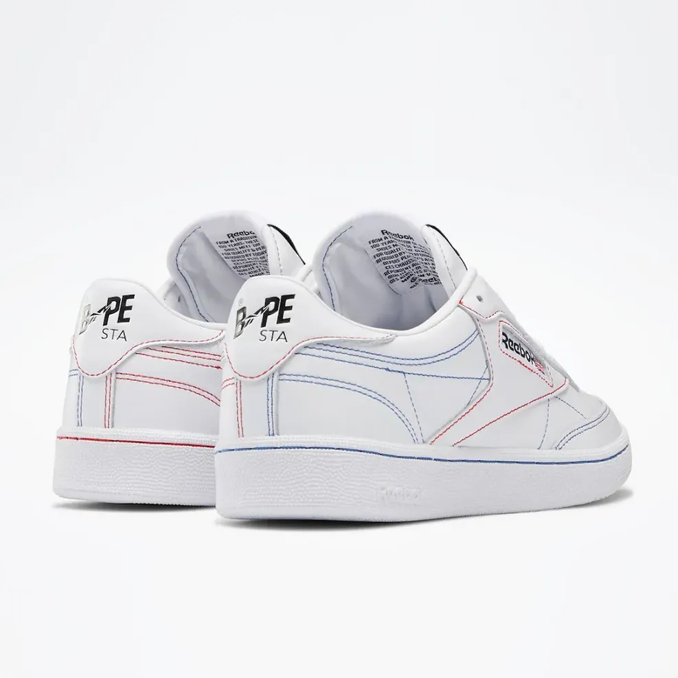 Giày Reebok x Bape Club C 85 'White' Q47367 - Ảnh 4