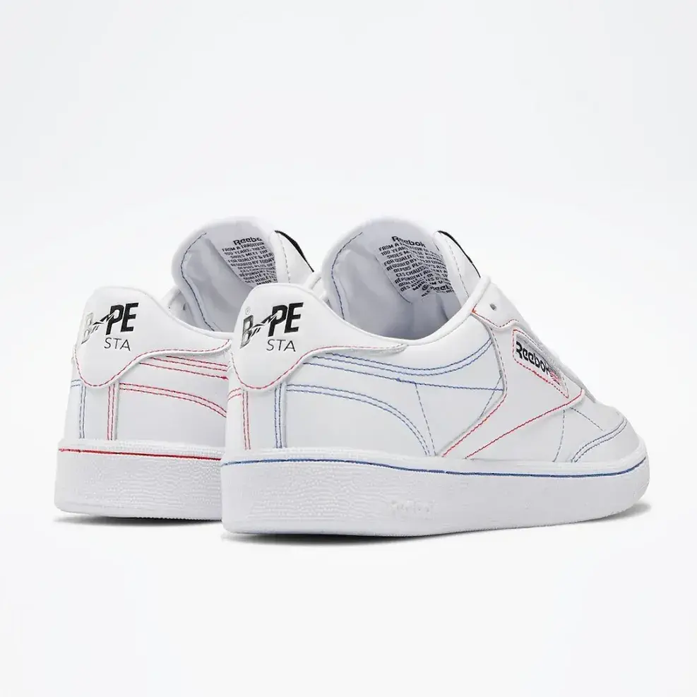 Giày Reebok x Bape Club C 85 'White' Q47367 - Ảnh 4