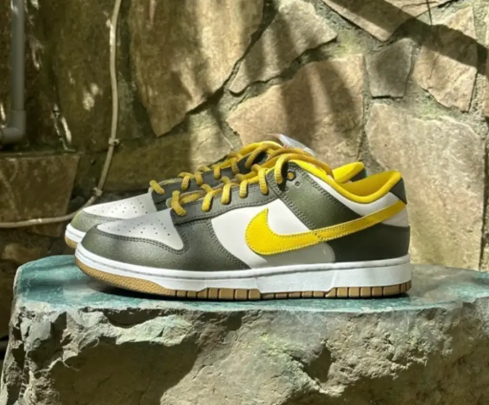 Giày Nike Dunk Low Retro PRM 'Cargo Khaki Vivid Sulfur' FV3629-371 - Ảnh 5