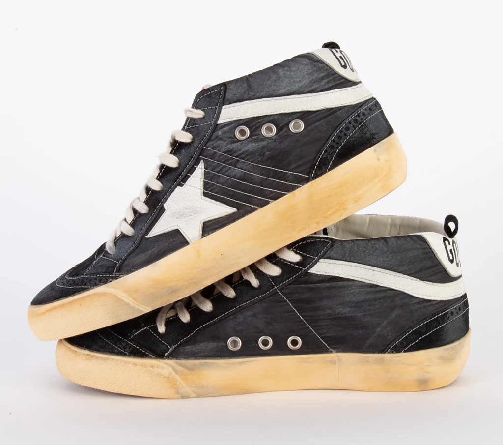 Giày Golden Goose Mid Star Lace-Up Black White GMF00122-F003239-80203 - Ảnh 2