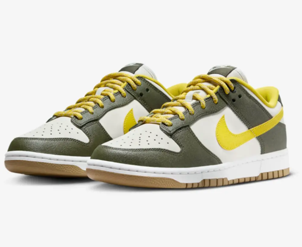 Giày Nike Dunk Low Retro PRM 'Cargo Khaki Vivid Sulfur' FV3629-371 - Ảnh 4