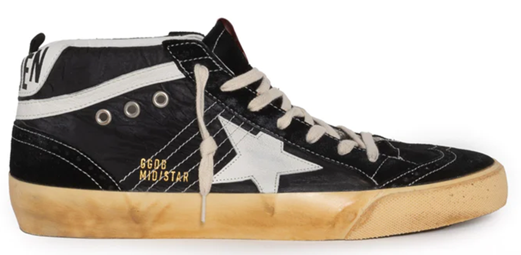 Giày Golden Goose Mid Star Lace-Up Black White GMF00122-F003239-80203