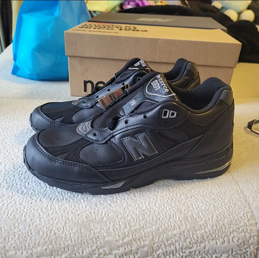 Giày New Balance 991 'Leather Black Grey' W991TK - Ảnh 3