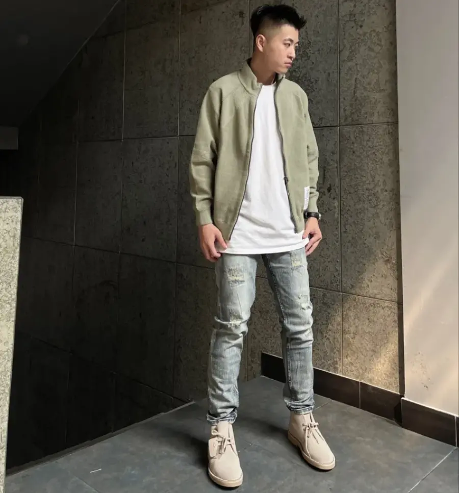 Alternative view of Giày Clarks Desert Boot 2 'White Sand' 261554957