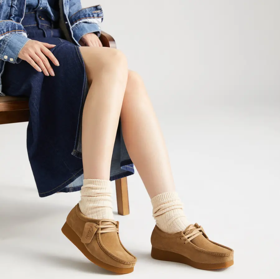 Giày Półbuty Clarks WallabeeEvoSh 'Dark Sand' 261747474 - Ảnh 4
