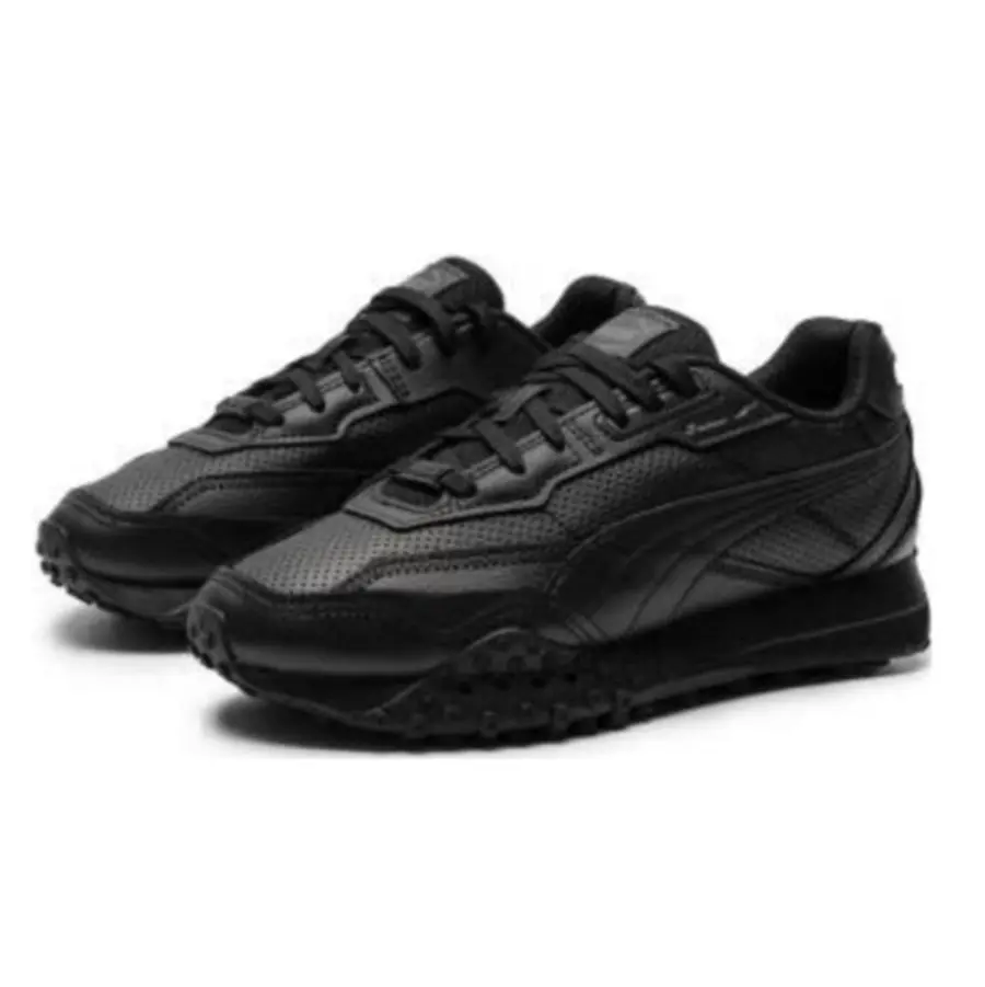 Giày Puma Blacktop Rider Leather 'Black' 393823-02 - Ảnh 3