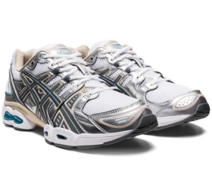 Alternative view of Giày Asics Gel Nimbus 9 'White Steel Grey' 1201A424-102