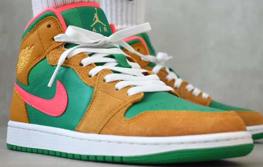 Giày Nike Air Jordan 1 Mid SE 'Wheat Watermelon' DX4332-700 - Ảnh 6