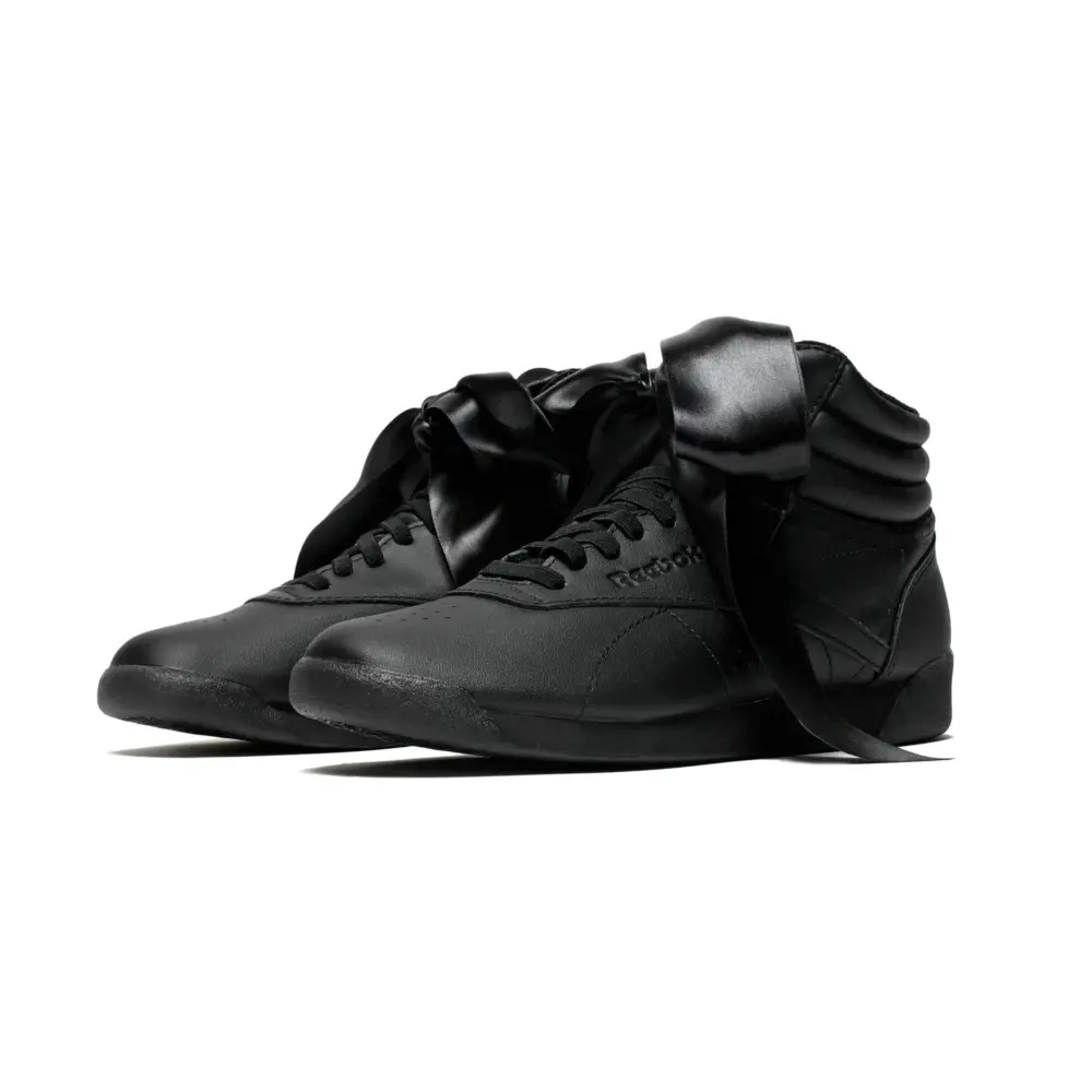 Giày Reebok Freestyle Hi Satin Bow 'Black' CM8904 - Ảnh 3