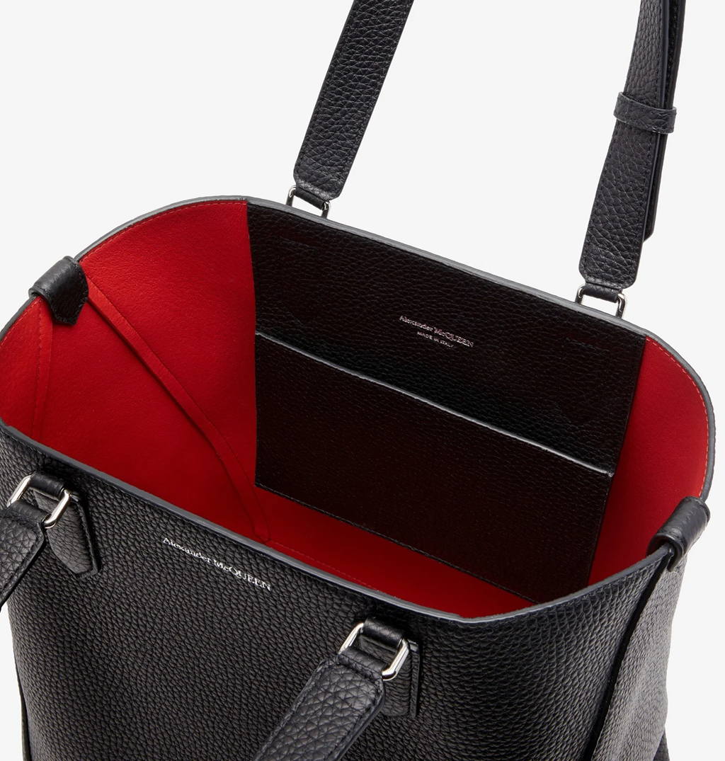 Túi Alexander McQueen Edge Medium 'Black' 7623421AAPO1000 - Ảnh 4