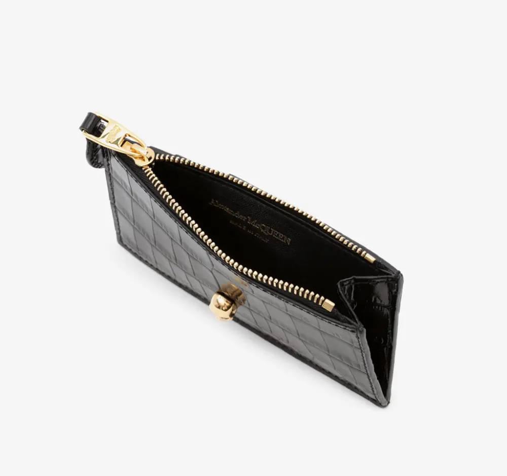 Túi Alexander McQueen Card Holder 'Black' 6320371JMFG1050 - Ảnh 3