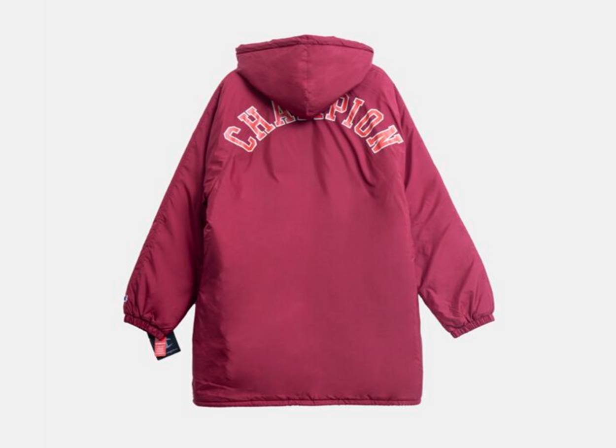 Áo Champion Sideline Jacket C Logo Block Arch Logo Cherry Pie - Ảnh 2