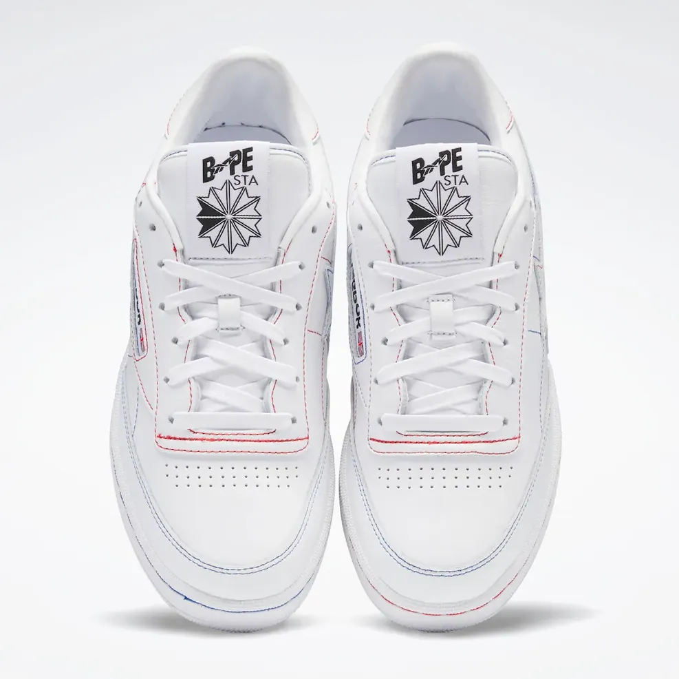 Giày Reebok x Bape Club C 85 'White' Q47367 - Ảnh 3