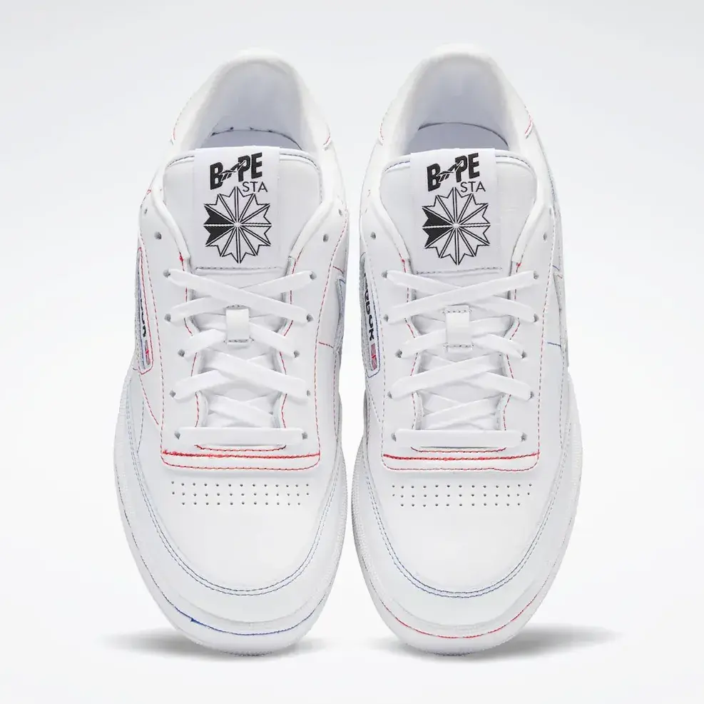 Giày Reebok x Bape Club C 85 'White' Q47367 - Ảnh 3