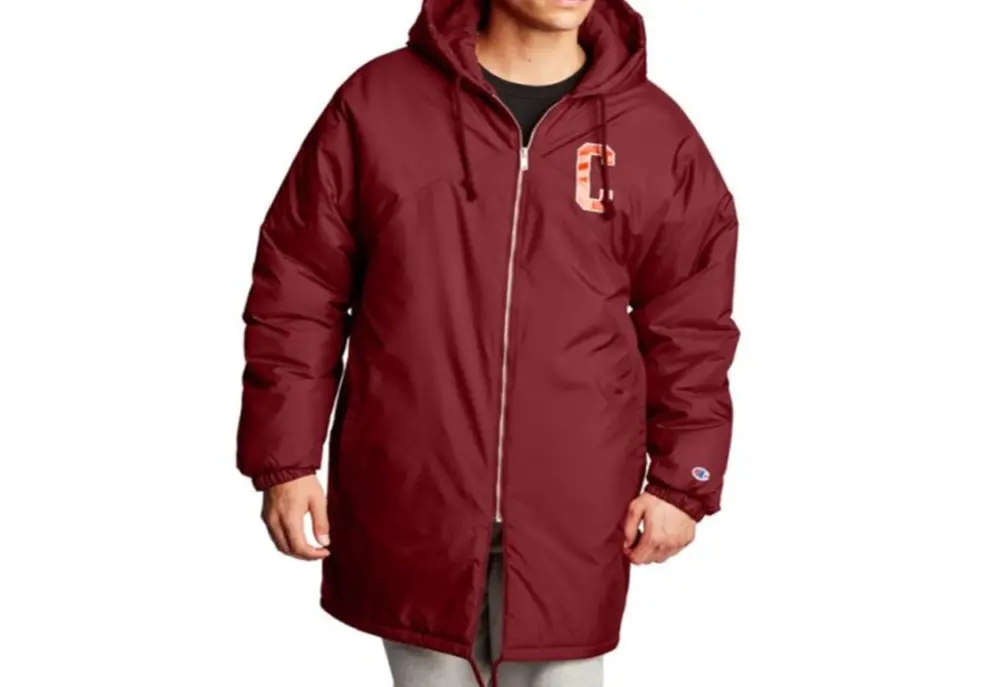 Áo Champion Sideline Jacket C Logo Block Arch Logo Cherry Pie - Ảnh 3