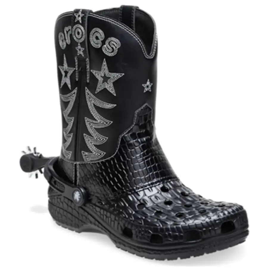 Alternative view of Dép Crocs Classic Cowboy Boot 'Black' 208695-001