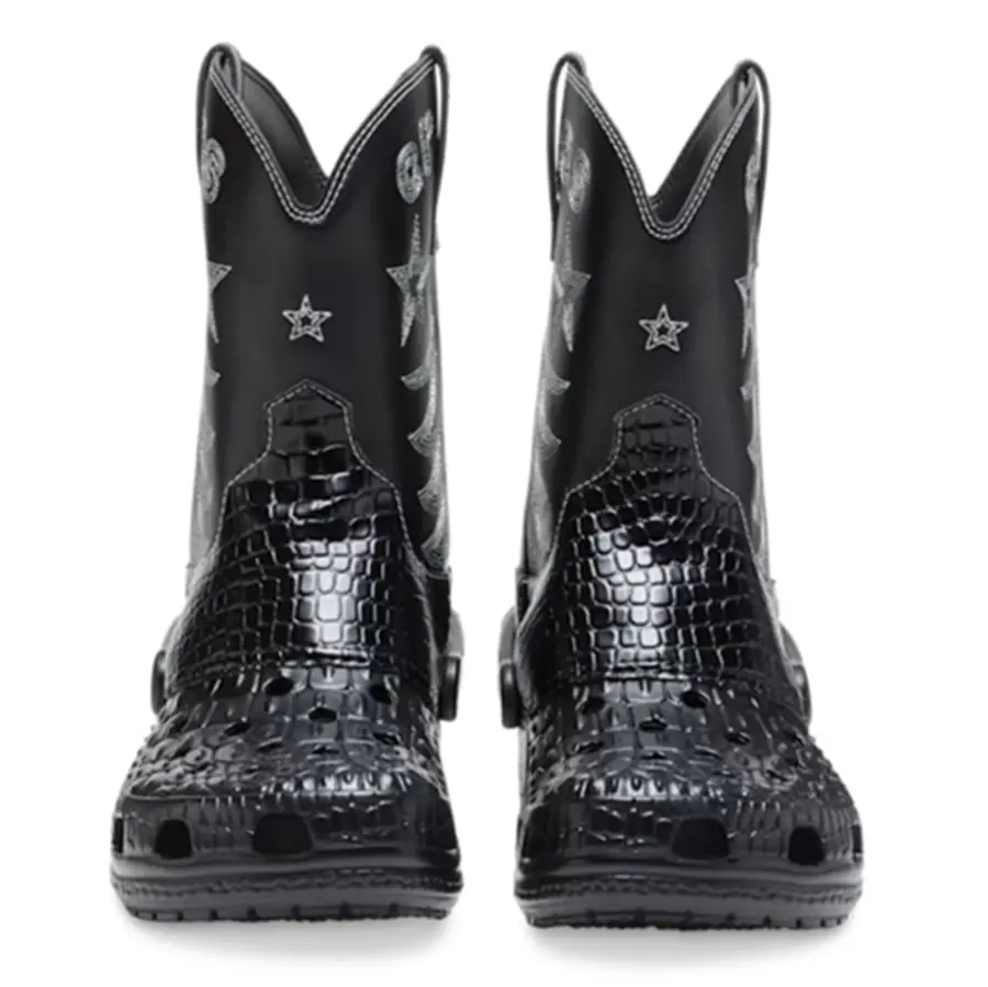 Dép Crocs Classic Cowboy Boot 'Black' 208695-001 - Ảnh 5