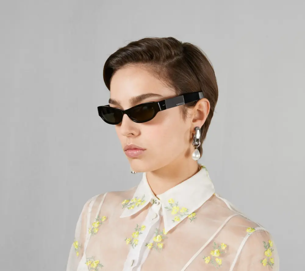 Kính Gucci Cat Eye Frame 'Shiny Black' 769798-J0740-1012 - Ảnh 4