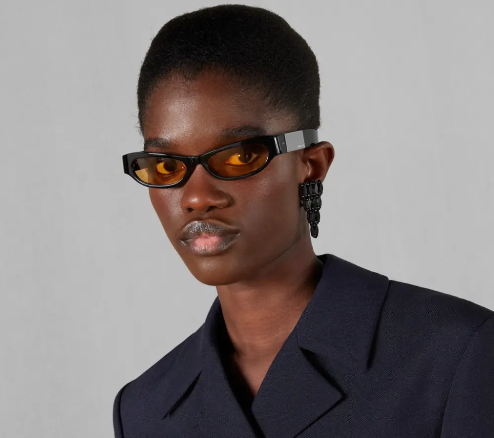 Alternative view of Kính Gucci Cat Eye Frame 'Shiny Black' 769798-J0740-1074