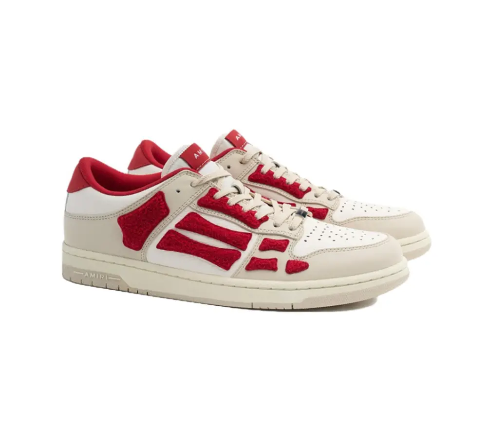Alternative view of Giày Amiri Skel Top Low ‘White Red Chenille’ PF23MFS008-610