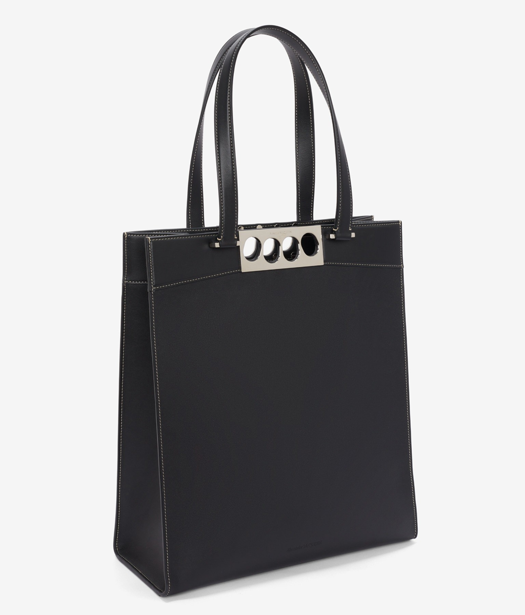 Túi Alexander McQueen Grip Tote Bag 'Black' 7263081AAD01000 - Ảnh 2