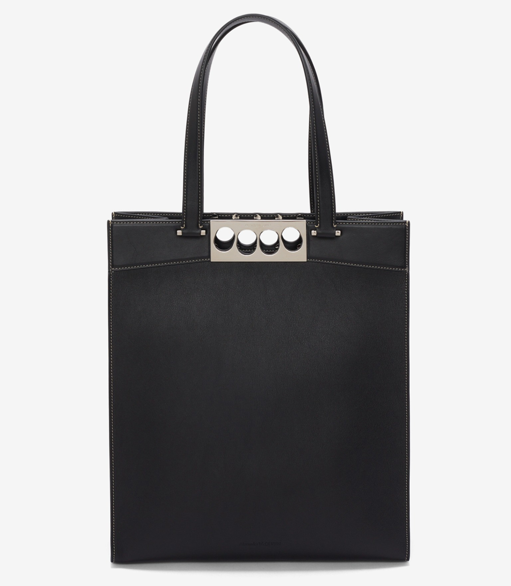 Túi Alexander McQueen Grip Tote Bag 'Black' 7263081AAD01000 - Ảnh 3