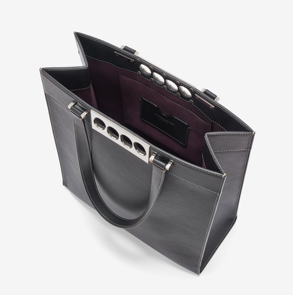 Túi Alexander McQueen Grip Tote Bag 'Black' 7263081AAD01000 - Ảnh 4